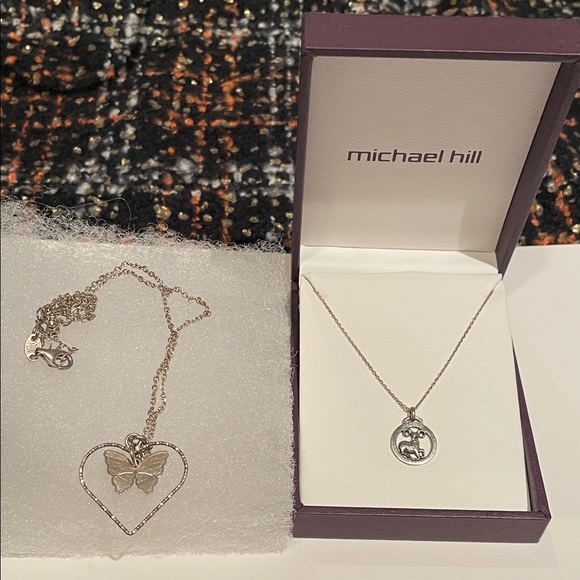 Michael Hill Jewelry - Silver Heart and Butterfly Necklace 925 Michael Hill and Dyademo made in Italy